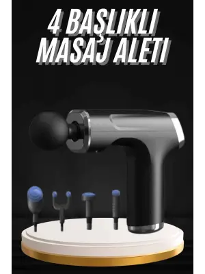 Şarjlı Masaj Tabancası 4 Başlıklı Mini Masaj Tabancası Ve Masaj Aleti