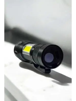 Şarjlı Metal Zoomlu El Feneri Işıldak Led Işık Taşınabilir El Lambası