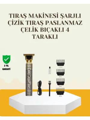 Şarjlı Titanyum Bıçaklı Saç Ve Sakal Kesme Makinesi