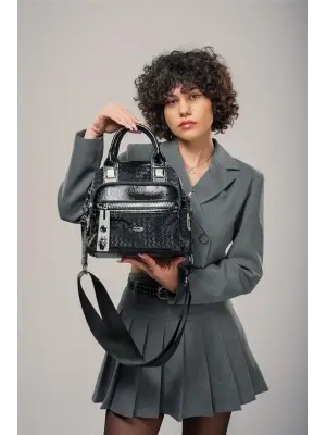 Şaty Siyah Cilt Ve Omuz Çantası