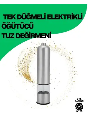 Şeffaf Hazneli Elektrikli Tuz Karabiber Öğütücü Pilli Taşınabilir Mutfak Aleti