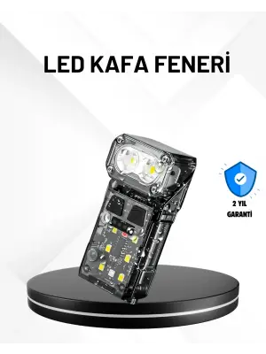 Sensörlü Led Kafa Feneri Şarj Edilebilir Manyetik Eller Serbest