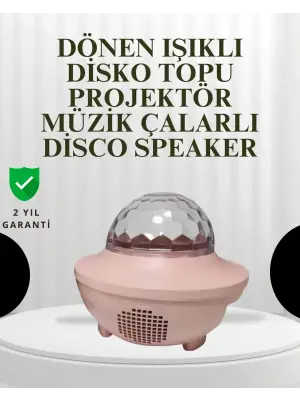 Sesle Etkileşimli Yıldız Projektörlü Gece Lambası – Bluetooth Hoparlörlü, Usb Girişli, Dönen Okyanus