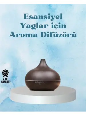 Sessiz Çalışan Aromaterapi Difüzörü – 4 Zaman Ayarlı, 7 Renkli Işık Seçeneği