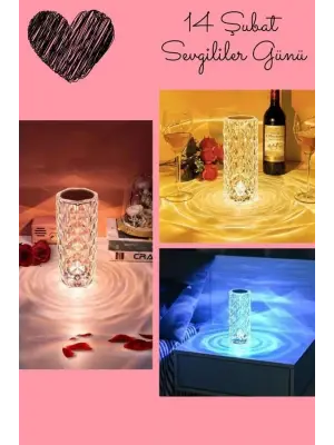 Sevgililer Gününe Özel Romantik Kristal Gece Lambası Sevgiliye Hediye