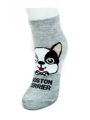 Omarı Sevimli Köpek Desenli Kadın Bilek Çorapları
