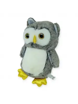 Sevimli Peluş Baykuş 25 cm - Gri