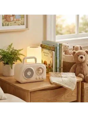 Sevimli Tasarımlı Taşınabilir Radyolu Bluetooth Hoparlör Bej