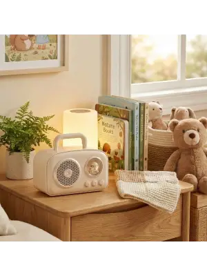 Sevimli Tasarımlı Taşınabilir Radyolu Bluetooth Hoparlör Bej