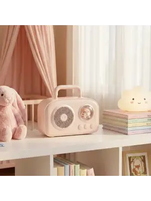 Sevimli Tasarımlı Taşınabilir Radyolu Bluetooth Hoparlör Pembe