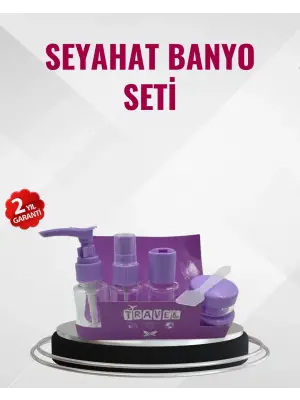 Seyahat Boy Banyo Seti 5’li Mini Şişe Ve Krem Kutusu Çantalı