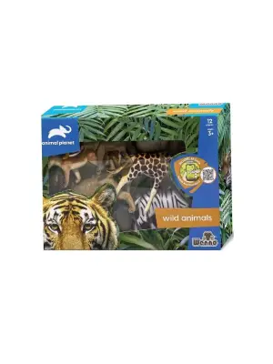 Omarı 12 Parça Vahşi Hayvan Seti - Çocuklar İçin Eğlenceli Oyun Seti