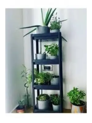 Omarı Siyah Renk 4 Katlı Metal Raf Ünitesi