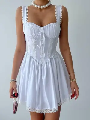 Omarı Zarif Arkası Bağlamalı Elbise