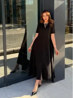 Omarı Rahat Kesim Kadın Maksi Elbise