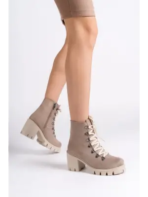 Şık Topuklu Süet Bayan Bot