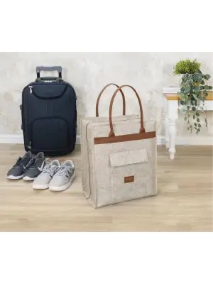 Omarı Şık Deri Ayakkabı Seyahat Çantası