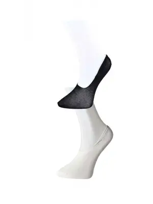 Omarı Kadın Siyah ve Beyaz Babet Çorap Seti