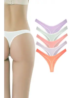 Omarı Yumuşak Pamuklu Kadın Klasik Tanga Seti