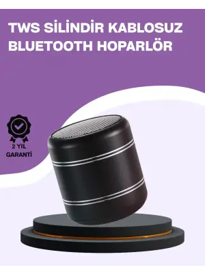 Silindir Tasarım Mini Bluetooth Hoparlör 10m Çekim Güçlü Bas Ve Mikrofonlu