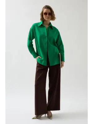 Bağcıklı Sırt Dekolteli Rahat Gömlek