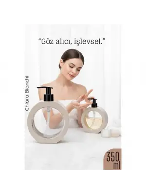 Sıvı Sabunluk – Bej Renk, 350 ml,  Modern Tasarım