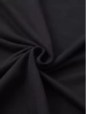 Siyah Bisiklet Yaka Baskılı T-shirt