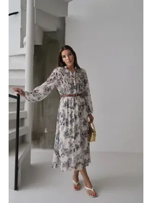 Siyah Biye Detaylı Elbise