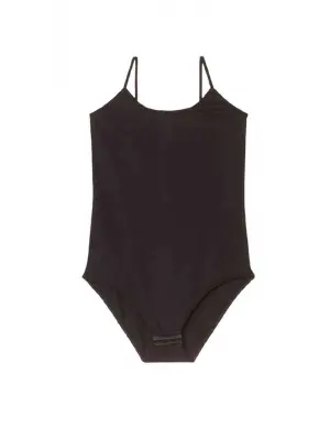 Omarı İp Askılı Siyah Kadın Body