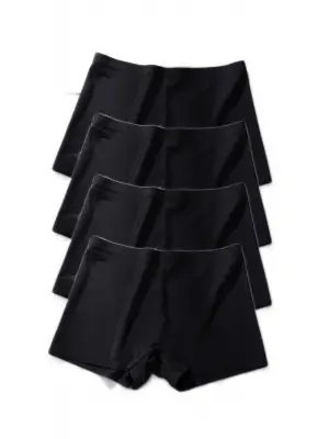 Omarı Kadın Dikişsiz Mini Şort Boxer Siyah