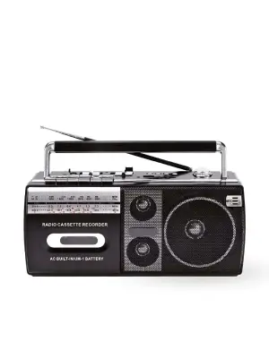 Siyah Kaset Çalar - Bluetooth Usb Tf Aux Fm Özellikli