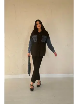 Omarı Siyah Toplam 6cı Kot Ceket