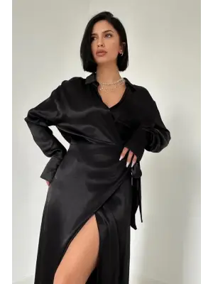Omarı Siyah Kuşaklı Elbise - Şık, Modern ve Rahat Elbise