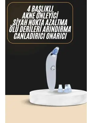 Siyah Nokta Temizleme Cihazı 4 Başlıklı Vakumlu Pilli Ölü Deri Arındırma