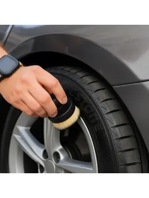 Siyah Plastik Lastik Parlatma Fırçası