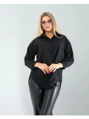Omarı Klasik Siyah Regular Fit Gömlek