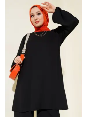 Siyah Tunik Pantolon Alt Üst Takım 6663