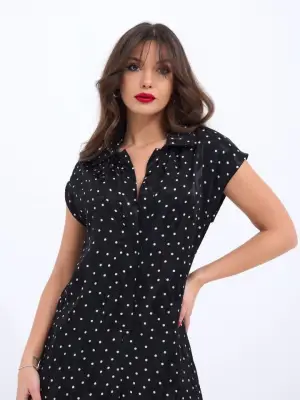 Omarı Derin V Yaka Siyah Tulum