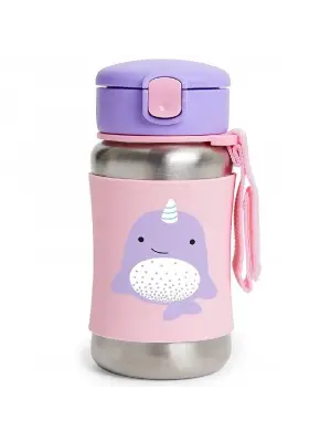 Skip Hop Zoo Pipetli Paslanmaz Çelik Suluk 350 ml Narwhal