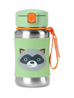 Skip Hop Zoo Pipetli Paslanmaz Çelik Suluk 350 ml Rakun