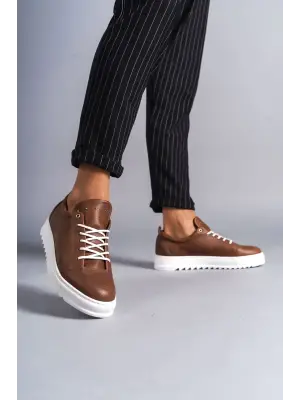 Omarı Cool Bağcıklı Erkek Günlük Spor Ayakkabı - Taba