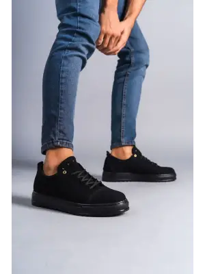 Omarı Siyah Bağcıklı Günlük Erkek Sneaker