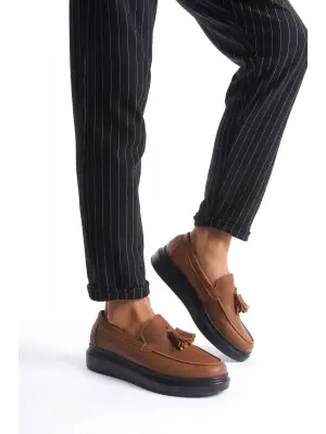 Omarı Püsküllü Günlük Erkek Ayakkabı - Taba