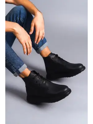 Omarı Cilt Erkek Spor Bot ST - Siyah