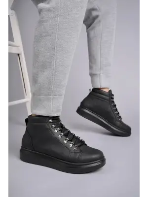 Omarı Trendy Siyah Bağcıklı Erkek Günlük Spor Bot