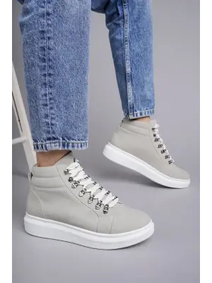 Omarı Rahat Ve Şık Gri Süet Erkek Günlük Spor Bot