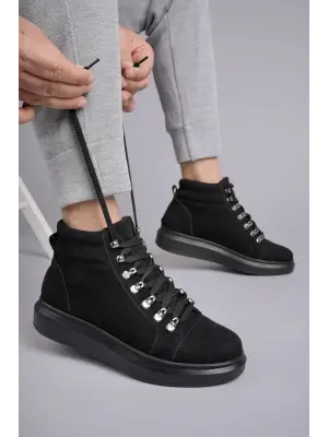 Omarı Siyah Ottawa Bağcıklı Süet Erkek Günlük Bot