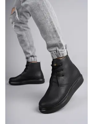 Omarı Oslo Bağcıklı Siyah Erkek Günlük Spor Bot