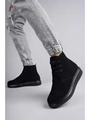 Omarı Siyah Oslo Bağcıklı Süet Erkek Spor Bot