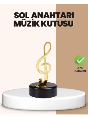 Sol Anahtarı Temalı Döner Müzik Kutusu Melodili Dekoratif Ürün